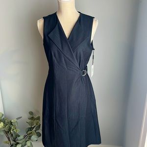 Calvin Klein Belted Sleeveless Dress - Navy Blue - Size 8 - NWT